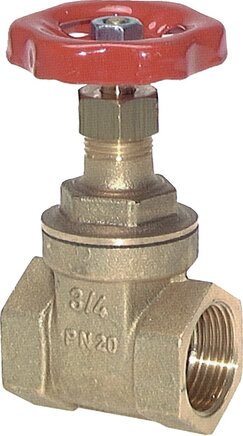 Exemplarische Darstellung: Muffen-Absperrschieber, Messing