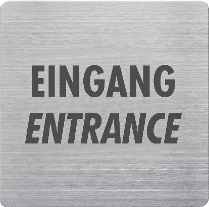 Exemplarische Darstellung: Hinweisschild "Eingang"
