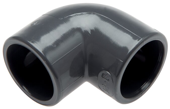 Exemplarische Darstellung: Winkel 90° mit Klebemuffe, PVC