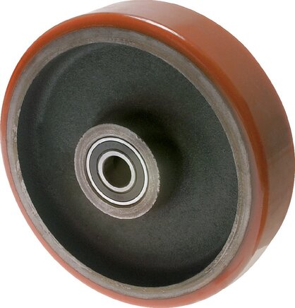 Exemplarische Darstellung: Polyurethan-Schwerlastrolle (Gussfelge)