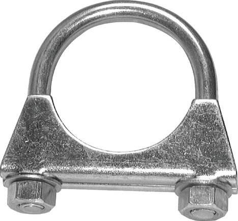 Exemplarische Darstellung: Bügelschelle komplett mit Schale und Mutter, Stahl verzinkt