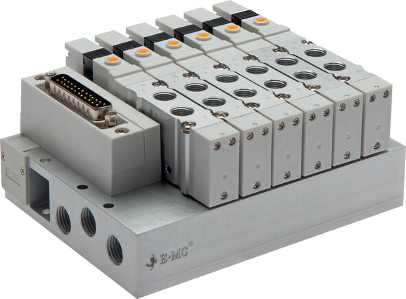 Exemplarische Darstellung: Ventilterminal mit Halbmuffenventilen