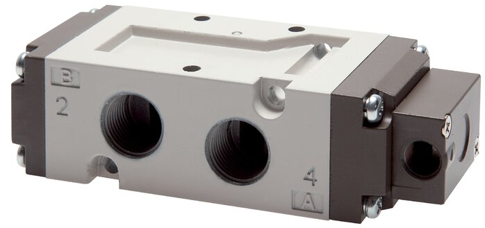 Exemplarische Darstellung: 5/2-Wege Pneumatikventil mit Federrückstellung