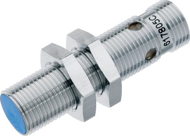 Exemplarische Darstellung: Induktiver Näherungsschalter, bündig einbaubar, mit Stecker