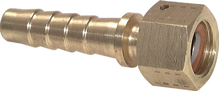 Exemplarische Darstellung: Schlauchtülle mit drehbarer Überwurfmutter, Messing