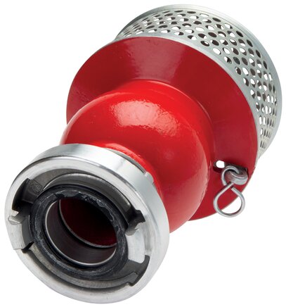 Exemplarische Darstellung: Storz-Saugkörbe mit Rückschlagventil und Entleereinrichtung