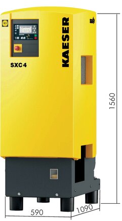 Exemplarische Darstellung: Schraubenkompressor mit Kältetrockner
