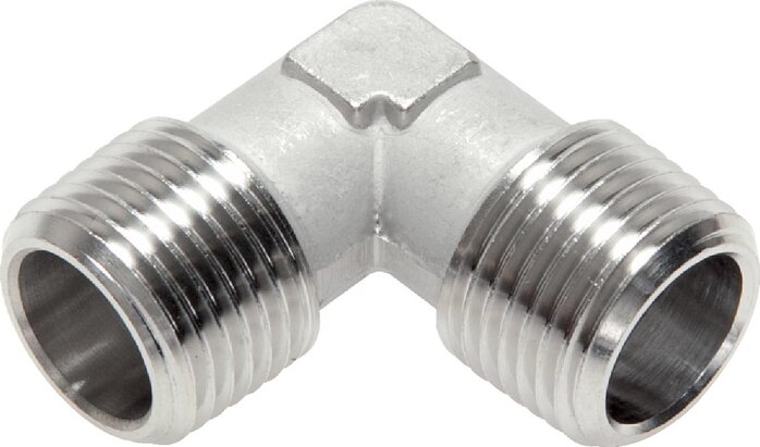 Exemplarische Darstellung: Winkel 90° mit Außengewinde, 1.4404