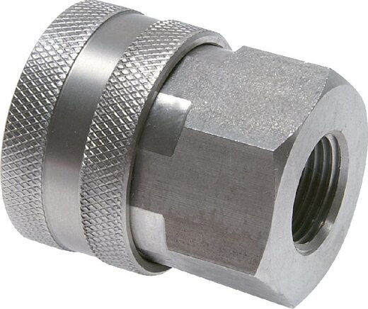 Exemplarische Darstellung: Kupplung für Waschgeräteschlauch, Kupplungsdose, Edelstahl