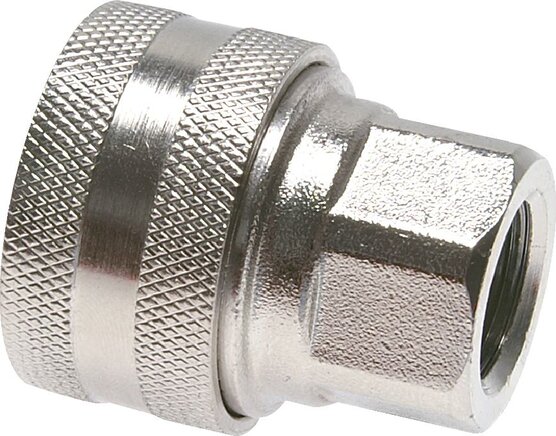 Exemplarische Darstellung: Kupplung für Waschgeräteschlauch, Kupplungsdose, Messing vernickelt