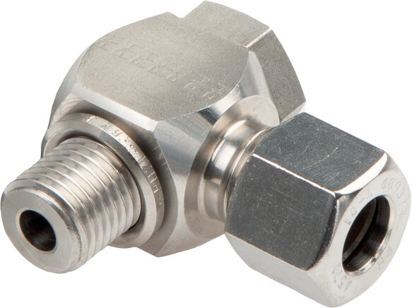 Exemplarische Darstellung: Drosselfreie Schwenkverschraubung, G-Gewinde, 1.4571