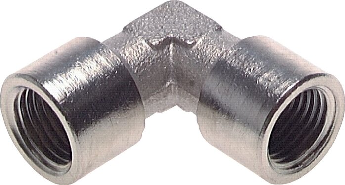 Exemplarische Darstellung: Winkel 90° mit Innengewinde (geschmiedet), Messing vernickelt