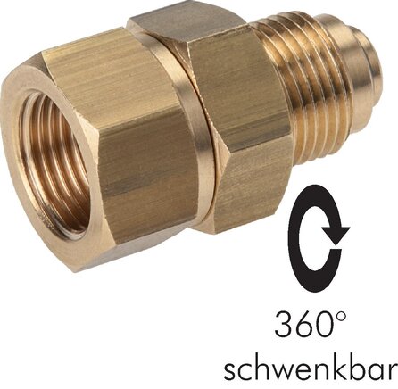 Exemplarische Darstellung: Heißwasser-Drehgelenk, leichte Bauform, Messing