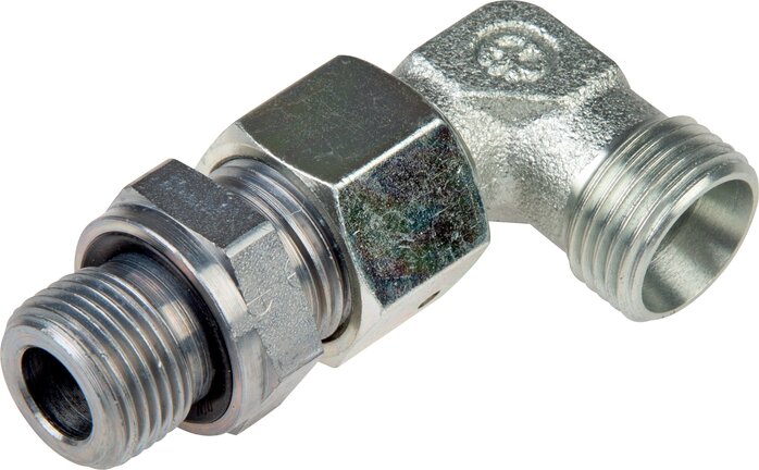 Exemplarische Darstellung: Einstellbare Winkel-Einschraubverschraubung, G-Gewinde,  ohne Mutter & Schneidring, Stahl verzink