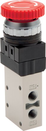 Exemplarische Darstellung: 3/2-Wege Not-Aus-Tasterventil