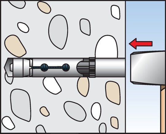 Anwendungsbeispiel: Fischer FH II-I Hochleistungsanker (Montage 2)