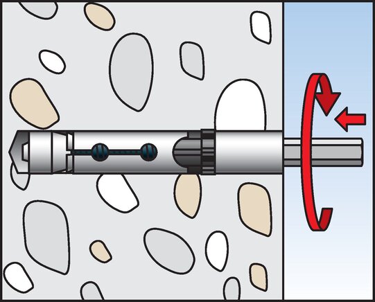 Anwendungsbeispiel: Fischer FH II-I Hochleistungsanker (Montage 3)