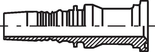 Exemplarische Darstellung: Edelstahl-Pressarmatur für Hydraulikschlauch, SFL / SFS