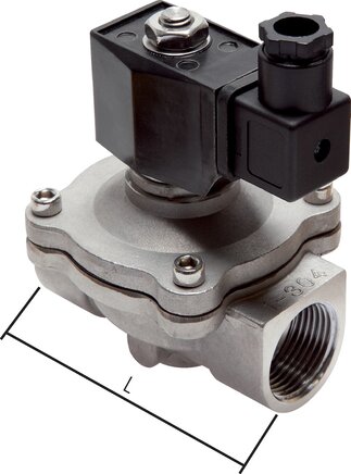 Exemplarische Darstellung: 2/2-Wege Edelstahl-Magnetventil (zwangsgesteuert)