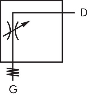 Schaltsymbol: Drosselventil (zu- und ablufregelnd)