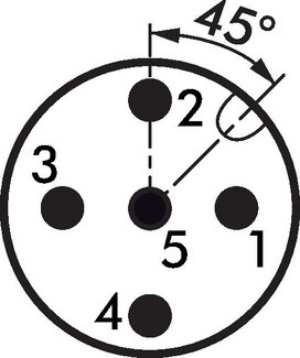 Schaltsymbol: M 12-Stecker (A-codiert, 5-polig)