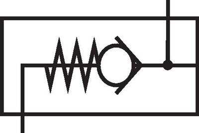 Schaltsymbol: Kompressoren-Rückschlagventil mit Entlastungsanschluss